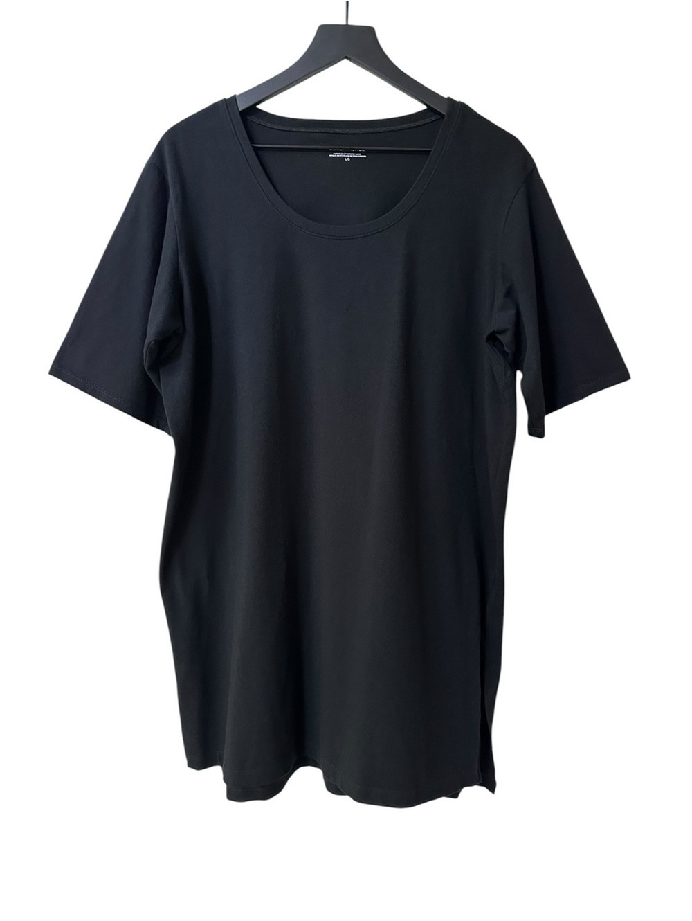 Eileen Fisher Black Short Sleeve Oversized T Shirt Dress
